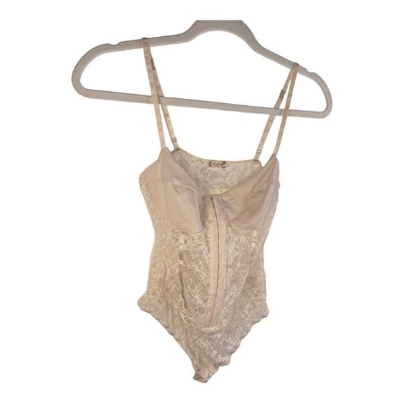 NWT Free People X Intimately FP Lace Night Rhythm Corset Bodysuit Ecru Small - Picture 10 of 11